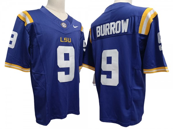 NCAA LSU Tigers #9 Joe Burrow Purple Vapor F.U.S.E. Limited Jersey