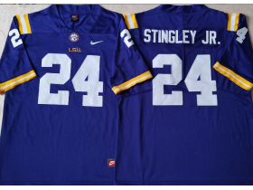 NCAA LSU Tigers #24 Derek Stingley JR. Purple College Football Jersey