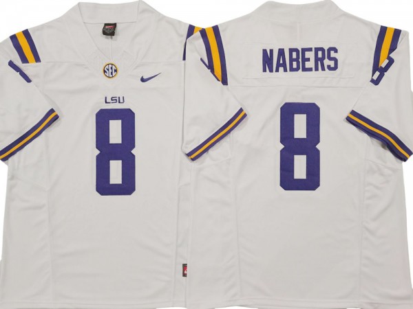 LSU Tigers #8 Malik Nabers White Vapor Limited Jersey