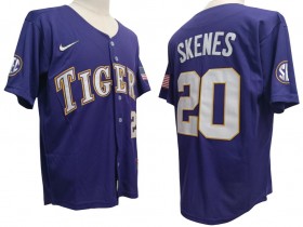 LSU Tigers #20 Paul Skenes Purple Baseball Jersey