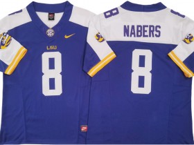 LSU Tigers #8 Malik Nabers Purple/White Vapor F.U.S.E. Limited Jersey