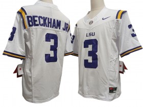 NCAA LSU Tigers #3 Odell Beckham Jr. White Vapor F.U.S.E. Limited Jersey