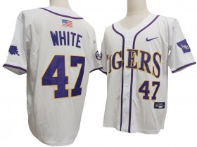 LSU Tigers #47 Tommy White 2024 White Baseball Jersey