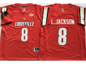 NCAA Louisville Cardinals #8 Lamar Jackson Red College Football Jersey