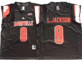 NCAA Louisville Cardinals #8 Lamar Jackson Black College Football Jersey