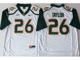 NCAA Miami Hurricanes #26 Sean Taylor White College Football Jersey