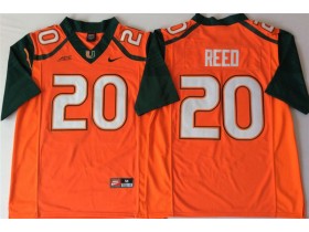 NCAA Miami Hurricanes #20 Ed Reed Orange College Football Jersey