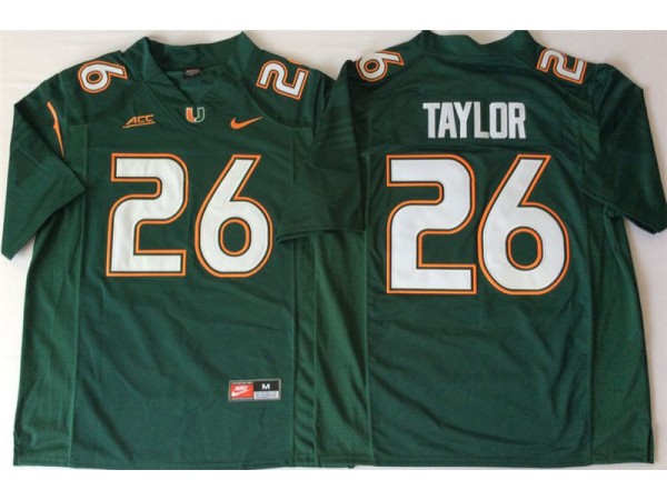 NCAA Miami Hurricanes #26 Sean Taylor Green College Football Jersey