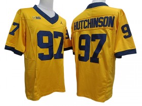 NCAA Michigan Wolverines #97 Aidan Hutchinson Yellow Vapor F.U.S.E. Limited Jersey