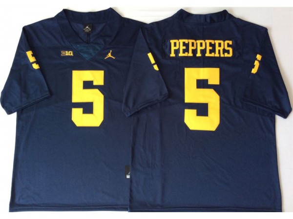 NCAA Michigan Wolverines #5 Jabrill Peppers Navy College Football Jersey