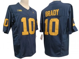 NCAA Michigan Wolverines #10 Tom Brady Navy Vapor F.U.S.E. Limited Jersey