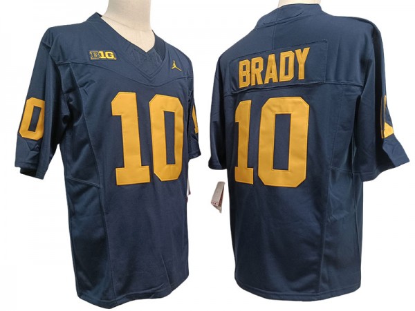 NCAA Michigan Wolverines #10 Navy Vapor F.U.S.E. Limited Jersey - Tom Brady 