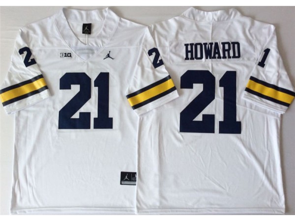 NCAA Michigan Wolverines #21 Desmond Howard White College Football Jersey