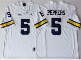 NCAA Michigan Wolverines #5 Jabrill Peppers White College Football Jersey