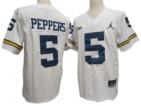 NCAA Michigan Wolverines #5 Jabrill Peppers White Vapor F.U.S.E. Limited Jersey