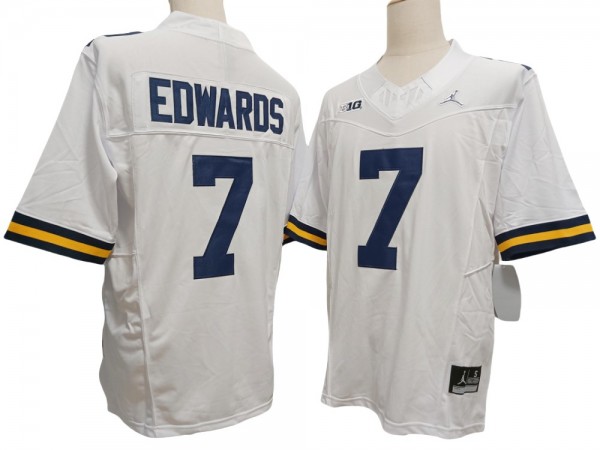 NCAA Michigan Wolverines #7 Donovan Edwards White Vapor F.U.S.E. Limited Jersey