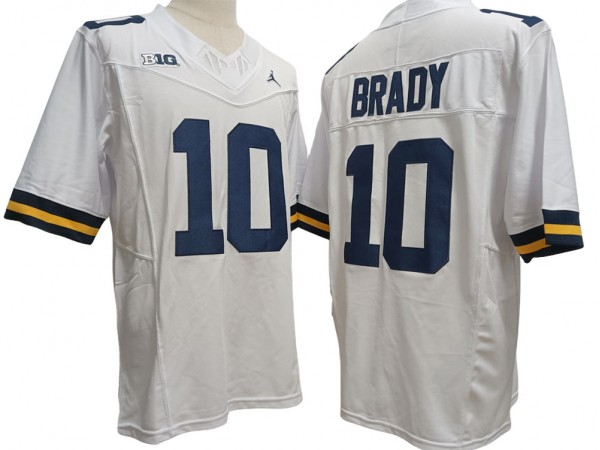 NCAA Michigan Wolverines #10 White Vapor F.U.S.E. Limited Jersey - Tom Brady 