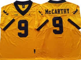 NCAA Michigan Wolverines #9 J.J. McCarthy Yellow College Football Jersey