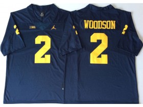 NCAA Michigan Wolverines #2 Charles Woodson Navy College Football Jersey