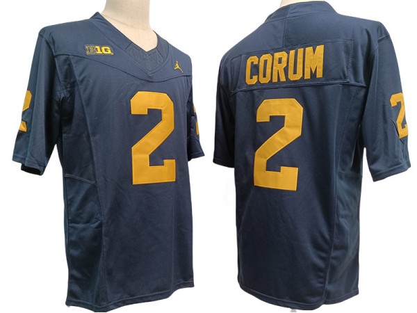 NCAA Michigan Wolverines #2 Blake Corum Navy Vapor F.U.S.E. Limited Jersey