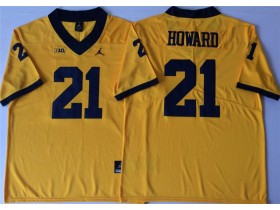 NCAA Michigan Wolverines #21 Desmond Howard Yellow College Football Jersey