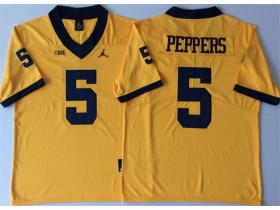 NCAA Michigan Wolverines #5 Jabrill Peppers Yellow College Football Jersey