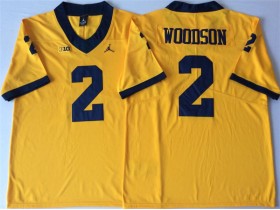 NCAA Michigan Wolverines #2 Charles Woodson Yellow College Football Jersey