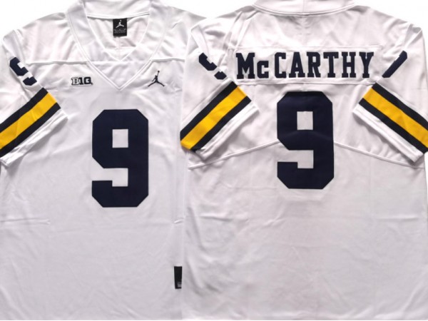 NCAA Michigan Wolverines #9 J.J. McCarthy White College Football Jersey