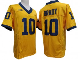 NCAA Michigan Wolverines #10 Tom Brady Yellow Vapor F.U.S.E. Limited Jersey