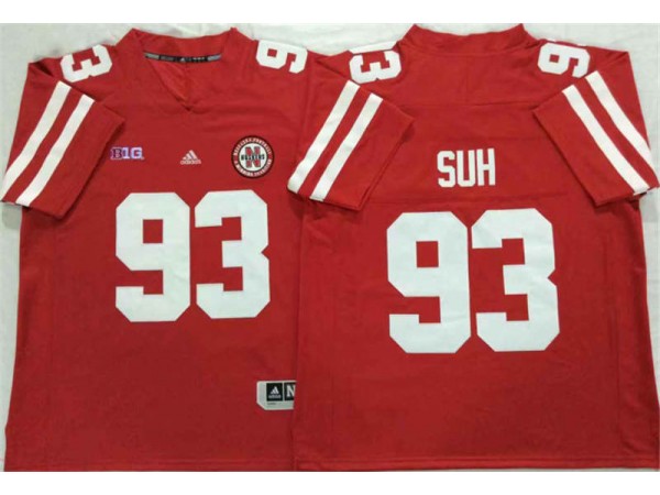 NCAA Nebraska Cornhuskers #93 Ndamukong Suh Red College Football Jersey