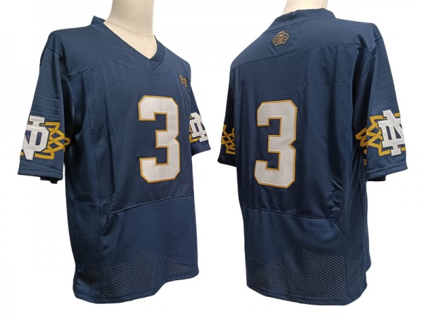 NCAA Notre Dame Fighting Irish #3 Navy Vapor F.U.S.E. Limited Jersey