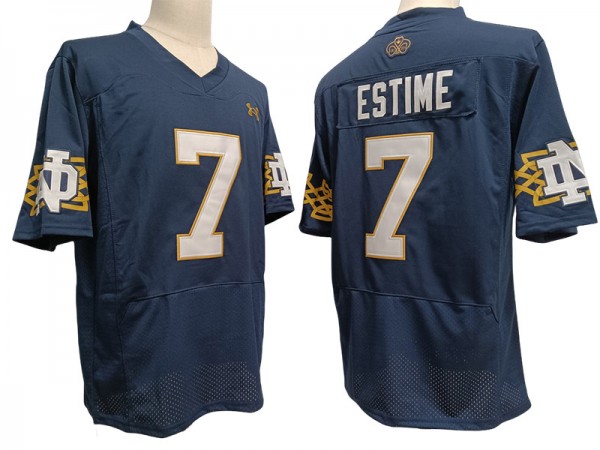 NCAA Notre Dame Fighting Irish #7 Audric Estime Navy Vapor F.U.S.E. Limited Jersey