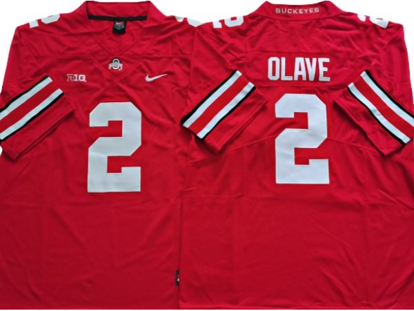 Ohio State Buckeyes #2 Red Football Jersey - Chris Olave