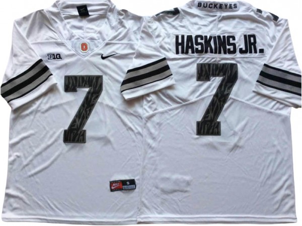 Ohio State Buckeyes #7 Dwayne Haskins Jr. White Shadow Football Jersey