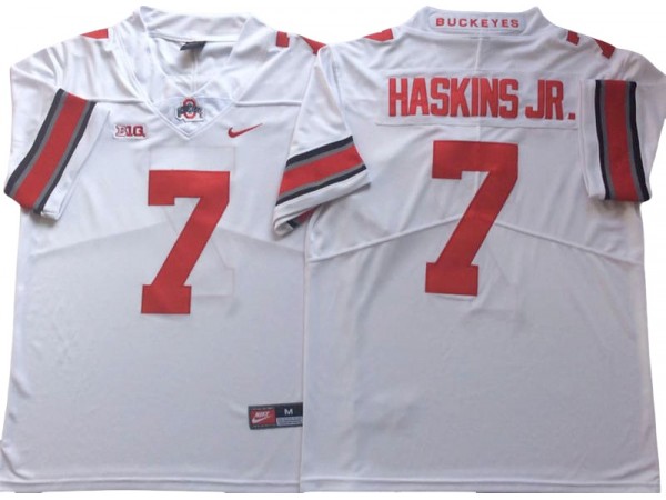 Ohio State Buckeyes #7 Dwayne Haskins Jr. White Jersey - Custom