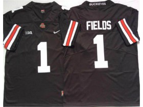 Ohio State Buckeyes #1 Justin Fields Black/White Football Jersey