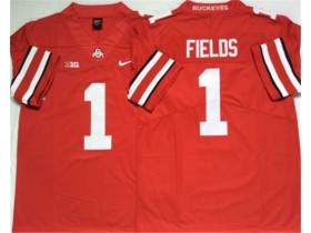 Ohio State Buckeyes #1 Justin Fields Red Football Jersey