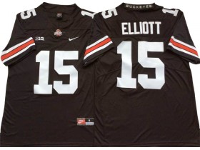 Ohio State Buckeyes #15 Ezekiel Elliott Black/White Football Jersey