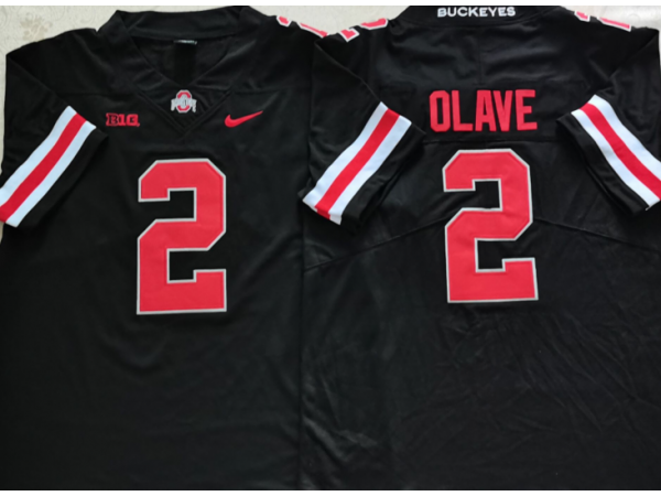 NCAA Ohio State Buckeyes #2 Chris Olave Black College Football Jersey