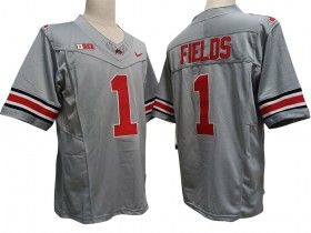 NCAA Ohio State Buckeyes #1 Justin Fields Gray Vapor F.U.S.E. Limited Jersey