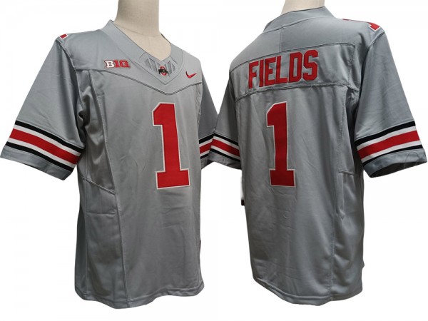 Ohio State Buckeyes #1 Justin Fields Gray Vapor F.U.S.E. Limited Jersey