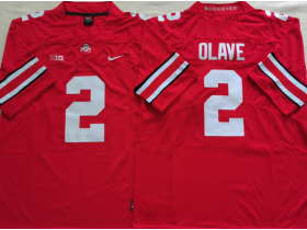 NCAA Ohio State Buckeyes #2 Chris Olave Red College Football Jersey