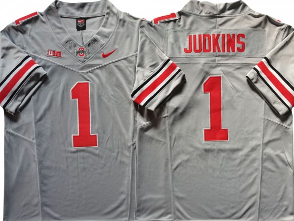 Ohio State Buckeyes #1 Quinshon Judkins Gray Vapor F.U.S.E. Limited Jersey