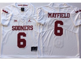 NCAA Oklahoma Sooners #6 Baker Mayfield White College Football Jersey