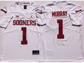 NCAA Oklahoma Sooners #1 Kyler Murray White College Football Jersey