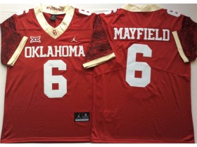 NCAA Oklahoma Sooners #6 Baker Mayfield Red College Football Alternate Jersey