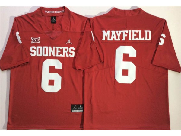 NCAA Oklahoma Sooners #6 Baker Mayfield Red College Football Jersey