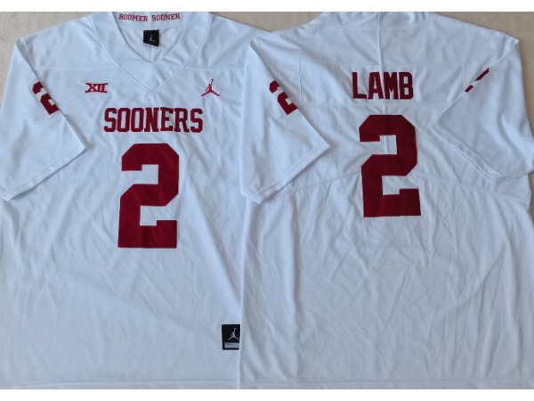 NCAA Oklahoma Sooners #2 CeeDee Lamb White College Football Jersey