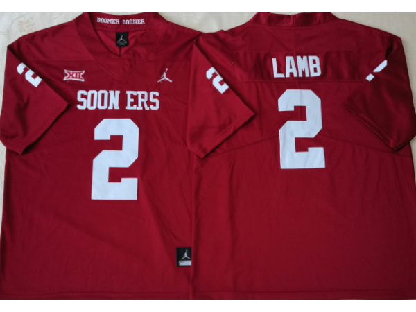 NCAA Oklahoma Sooners #2 CeeDee Lamb Red College Football Jersey