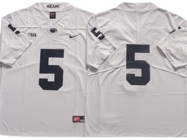 Penn State Nittany Lions #5 White College Football Jersey